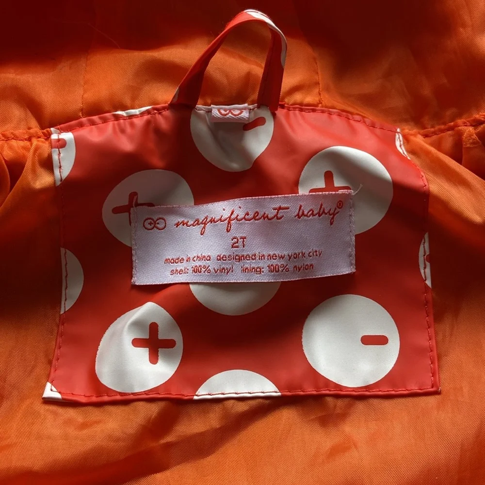 Magnificent Baby Magnetic Raincoat 2T Orange Circles - Picture 5 of 15